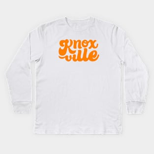 Knoxville Script - Orange Kids Long Sleeve T-Shirt